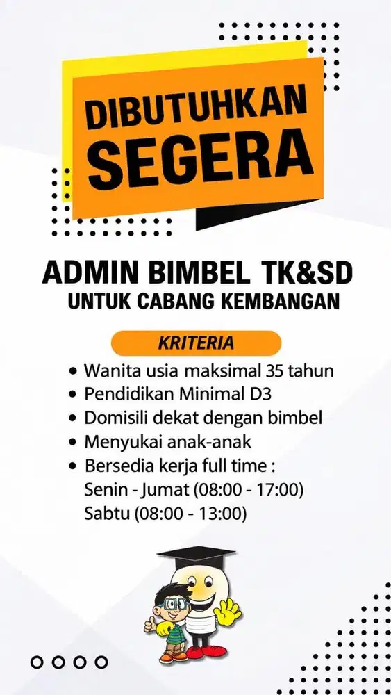 Lowongan Admin Bimbel