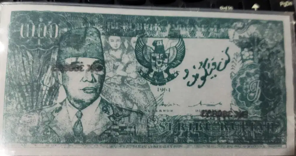 Uang Goib Karomah 1000 Sukarno melengkung