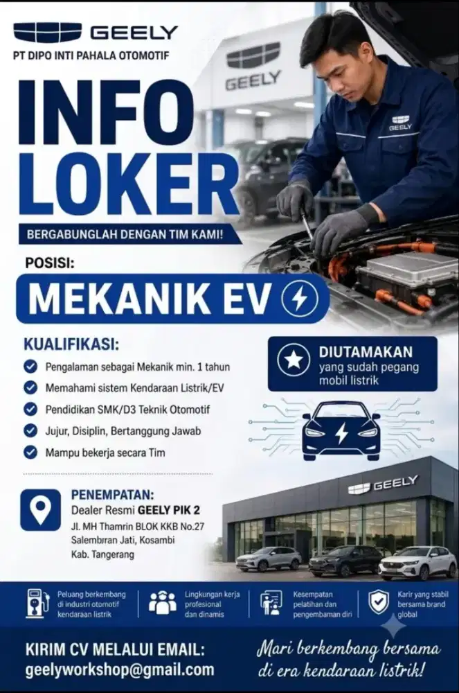LOWONGAN KERJA MEKANIK EV