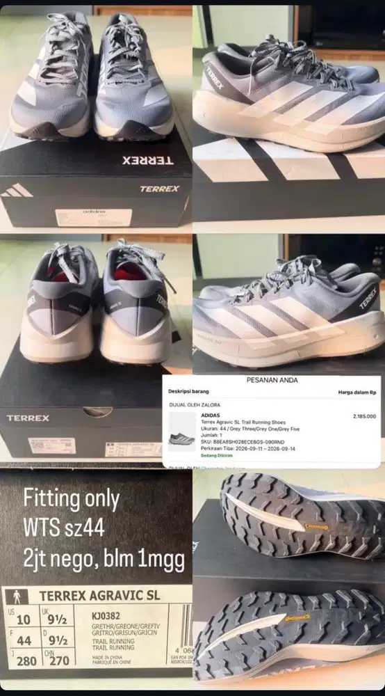 Sepatu Adidas Agravic SL eur44/us10. Fitting only, baru beli 1minggu