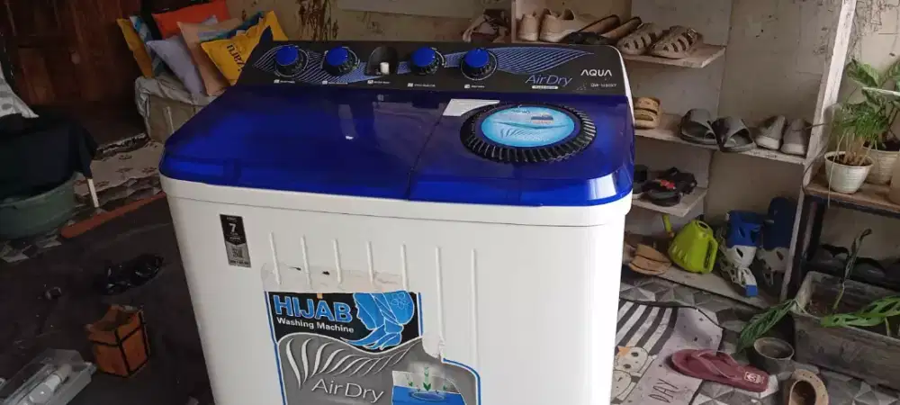 Mesin Cuci Aqua 10kg Mulus 2tabung