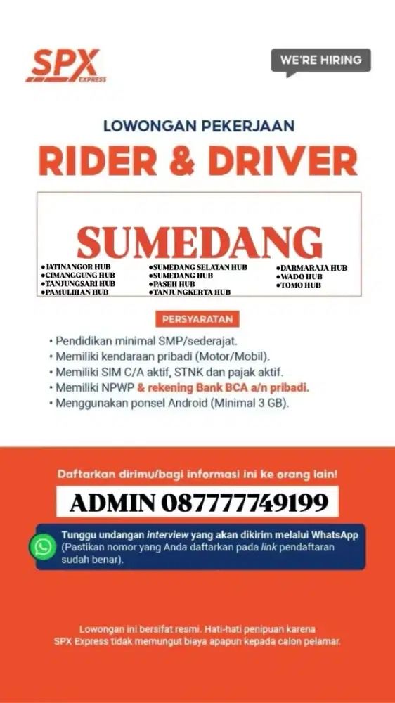 Info loker mitra kurir SPX