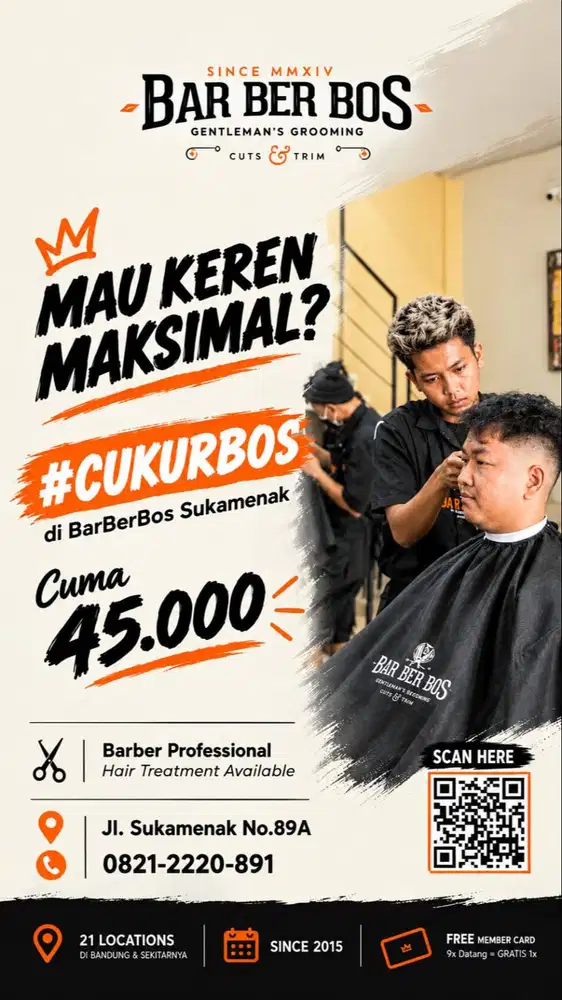 CUKUR BOS CUMA 45K!