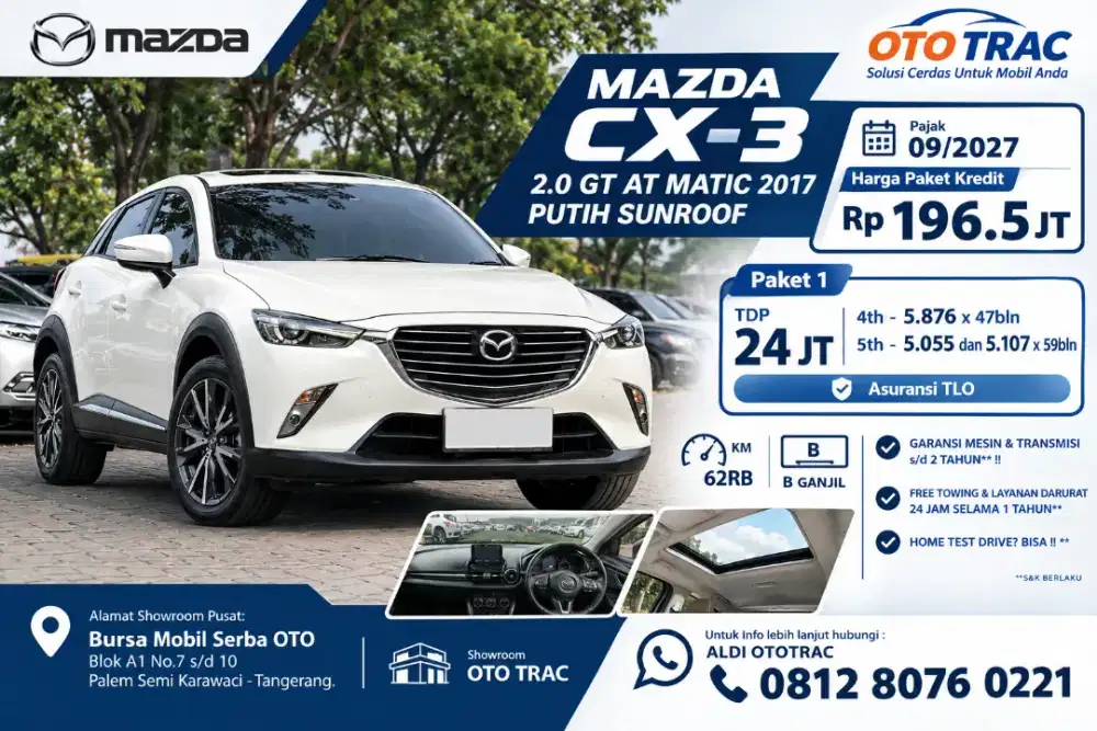 CIAMIK ‼️ MAZDA CX3 2.0 GT AT 2017 PUTIH SUNROOF