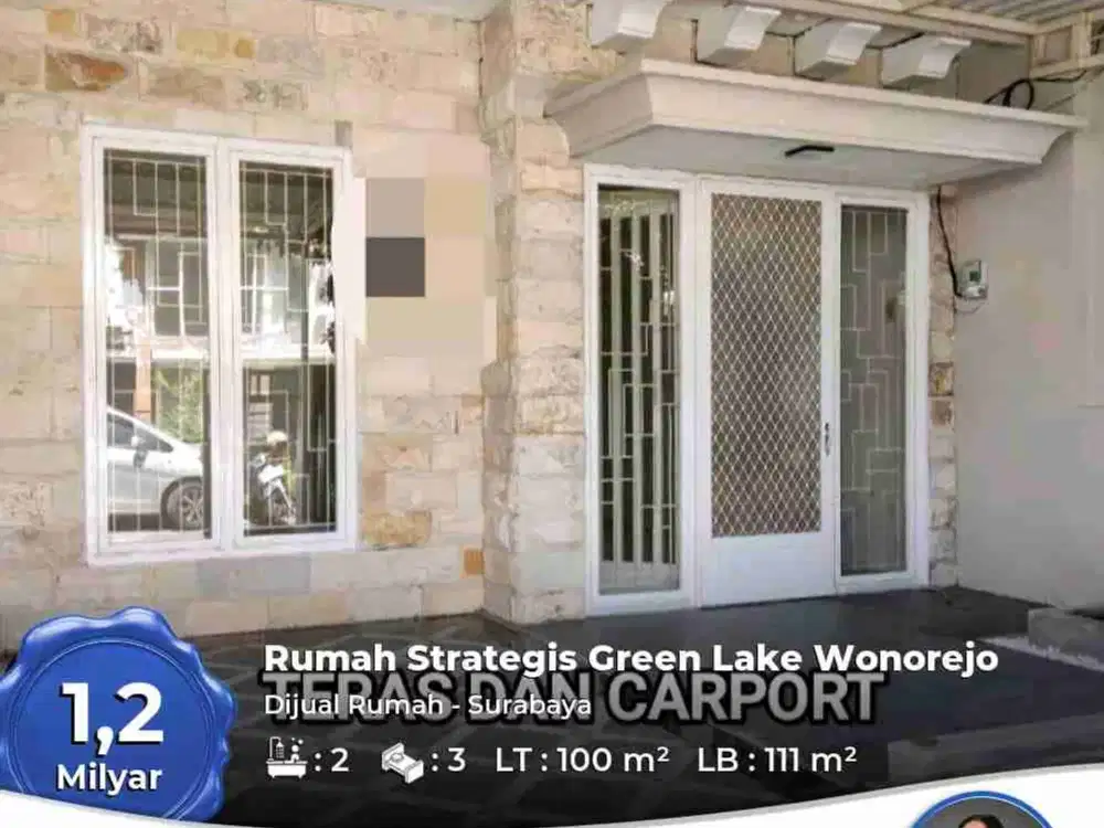 Dijual Rumah 2lt Green Lake Wonorejo Surabaya