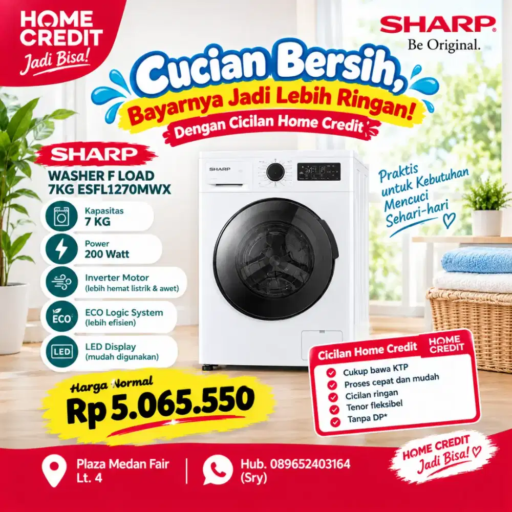 PROMO KREDIT MESIN CUCI DENGAN CICILAN HOME CREDIT!