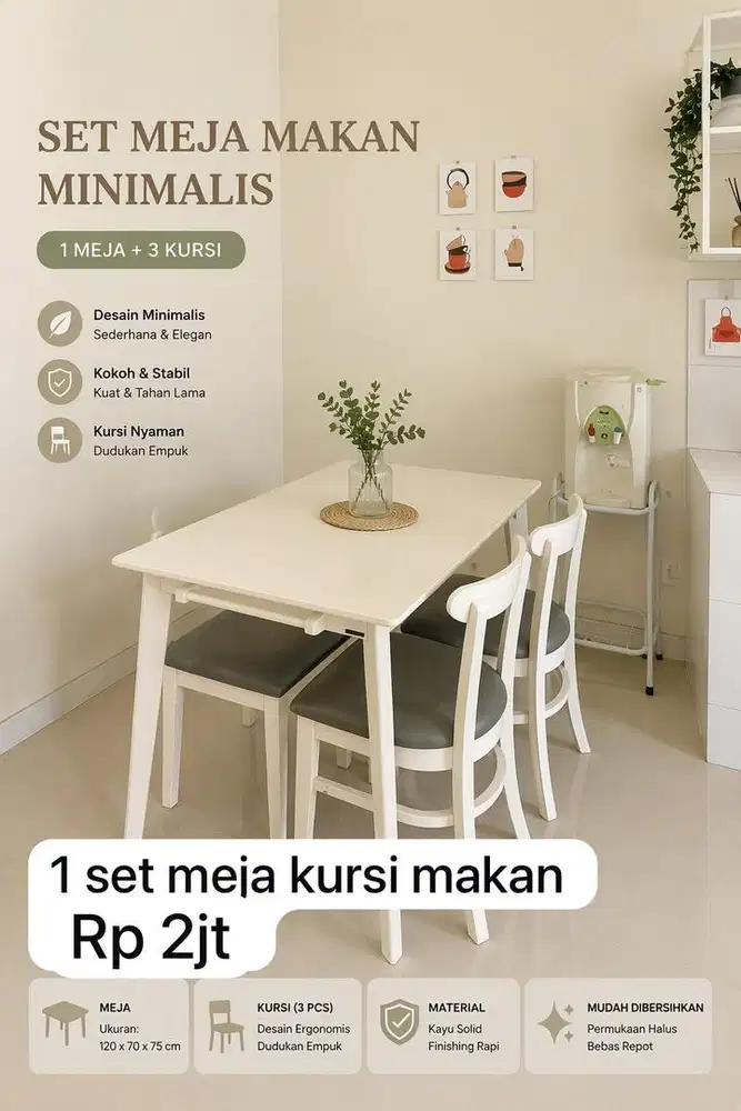 DIJUAL Set Meja Kursi Makan PIRA Bekas