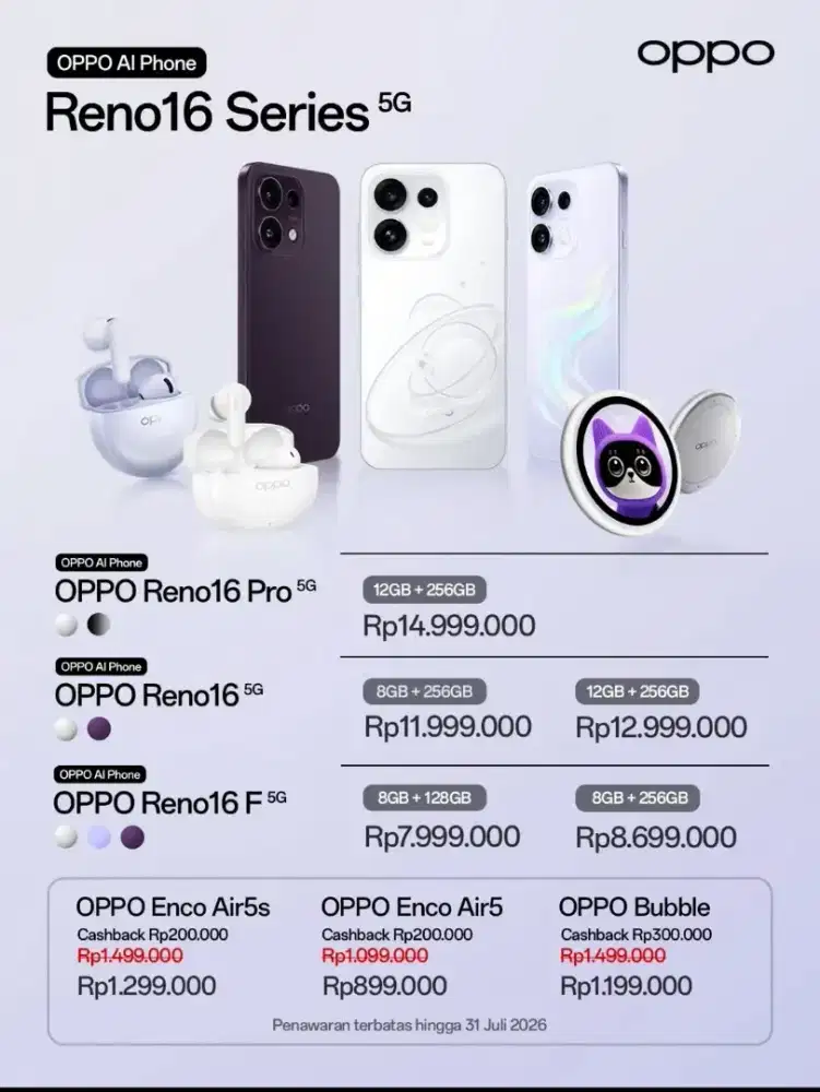 Promo Oppo Reno 16 series bisa Kredit & Tuker tambah