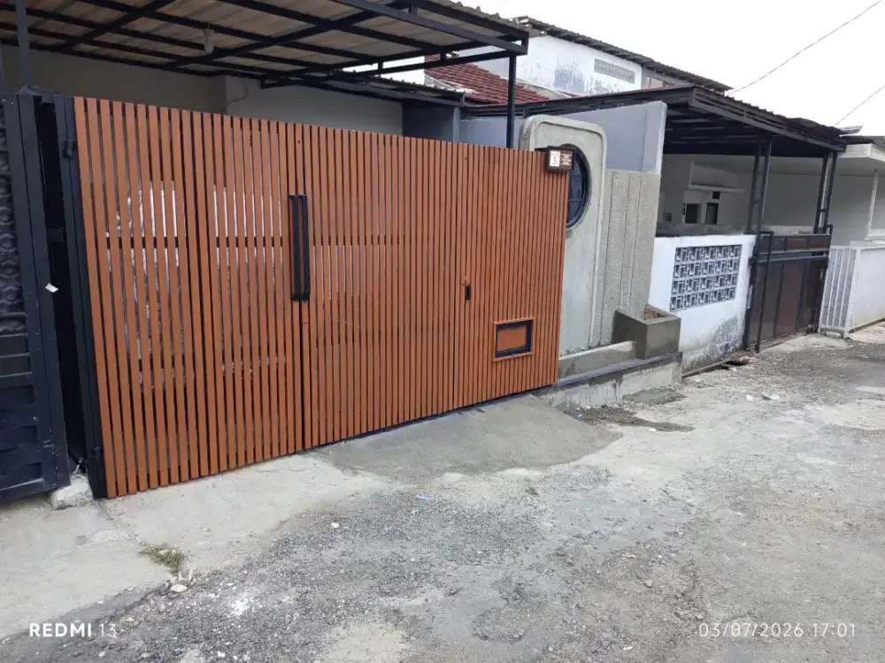 Pagar pintu sliding double