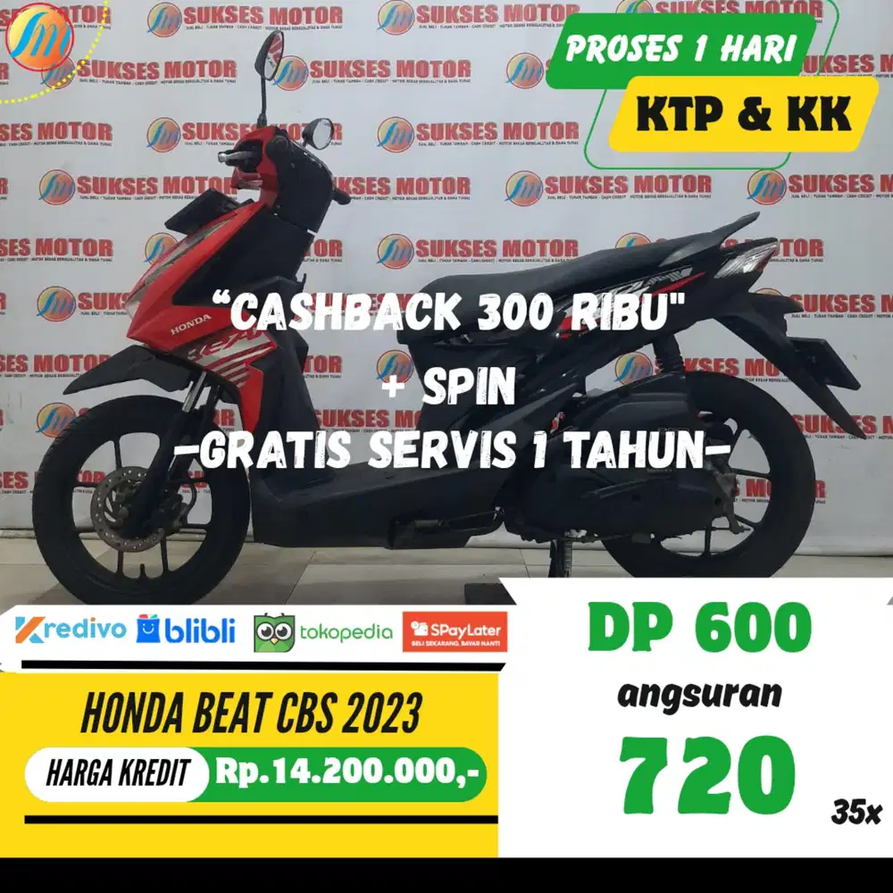 DP HANYA 600RB HONDA BEAT CBS 2023 ANGSURAN SANGAT RENDAH BERGARANSI