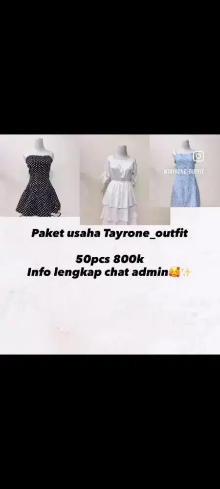 Paket usaha tayrone_outfit 50pcs 800rb