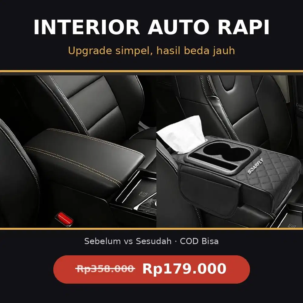 Armrest Mobil 4in1 Universal - Sandaran Tangan + Tempat Tisu
