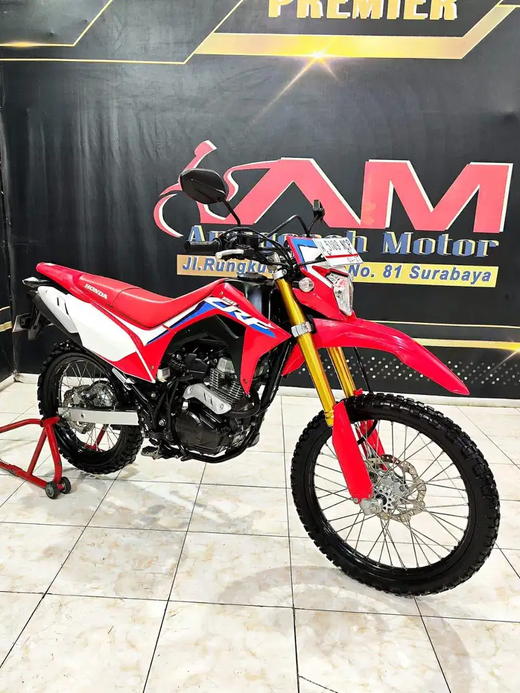 Honda CRF 150L Putih Merah Mewah Mulus Th 2022. Anugerah Motor Rungkut