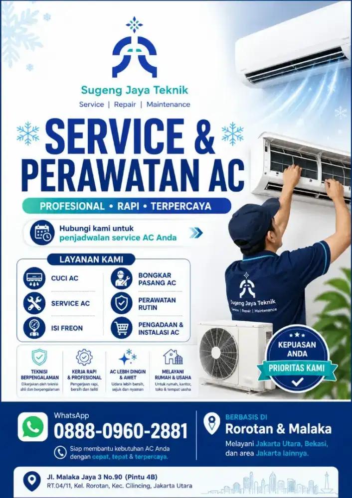 Service AC, mesin cuci & kulkas
