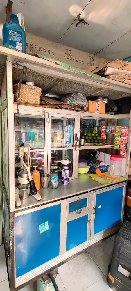 Gerobak Kaca - Bekas Usaha Minuman / Es Jeruk – Siap Pakai!