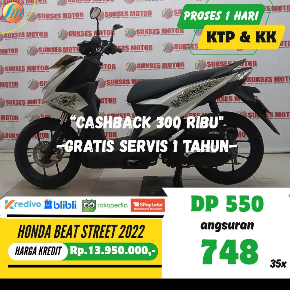 HONDA BEAT STREET 2022 KREDIT DP 550RB ANGSURAN TERJANGKAU BERGARANSI