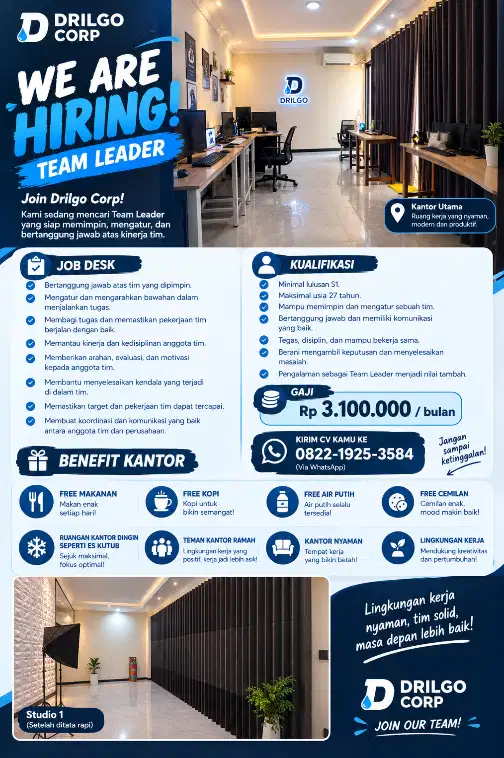 Lowongan Kerja Sebagai TEAM LEADER LOKASI KANTOR GRANDWISATA BEKASI