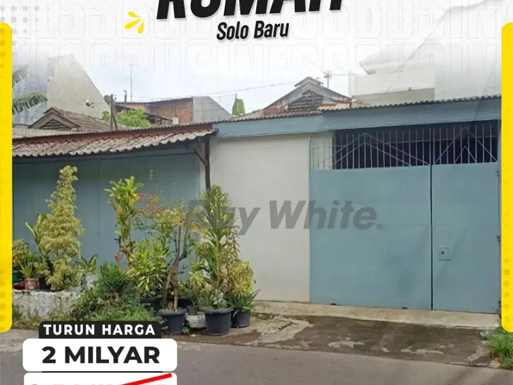 TURUN HARGA Dijual Rumah belakang KFC Solo Baru akses jalan simpangan mobil lancar butuh uang