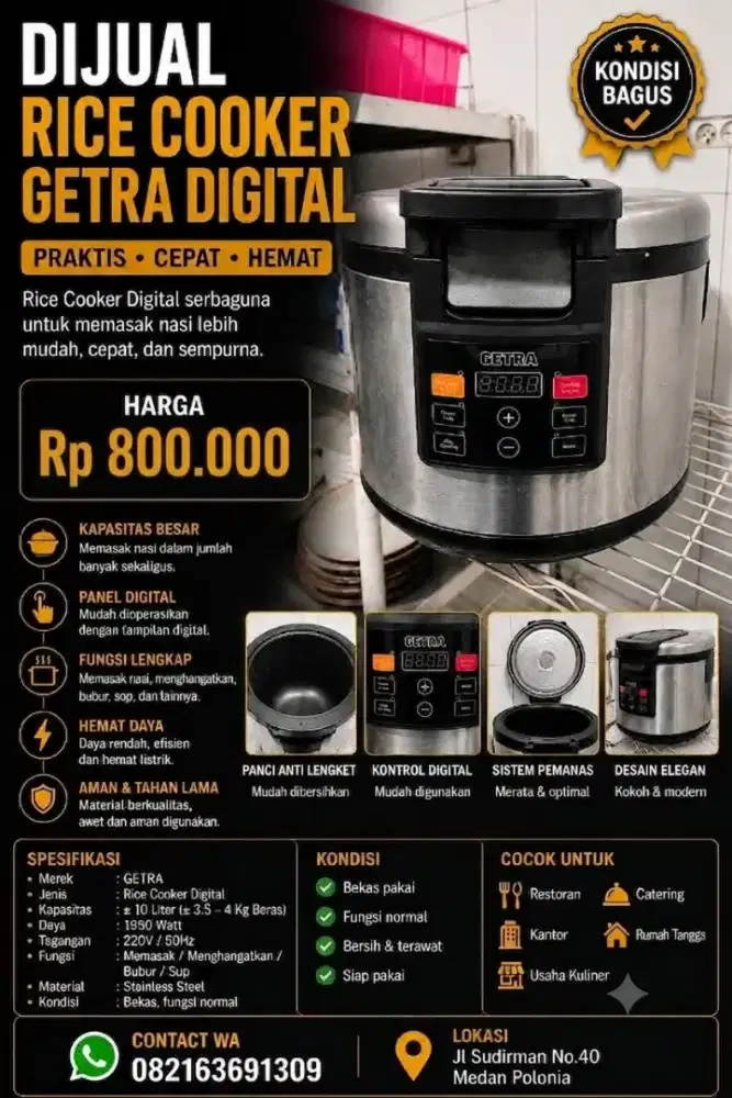 Jual cepat rice cooker ex resto