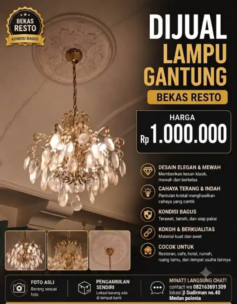 Jual cepat lampu gantung ex resto