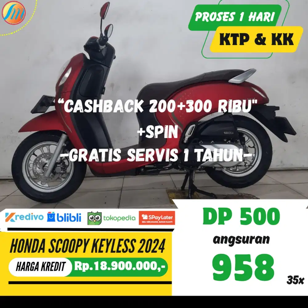 HONDA SCOOPY KEYLESS 2024 KREDIT DP 500RB ANGSURAN SANGAT RENDAH