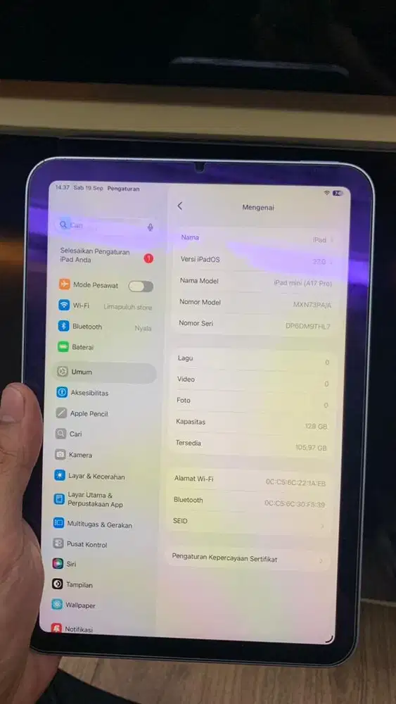 IPAD MINI (A17 PRO) - 128GB - IBOX
