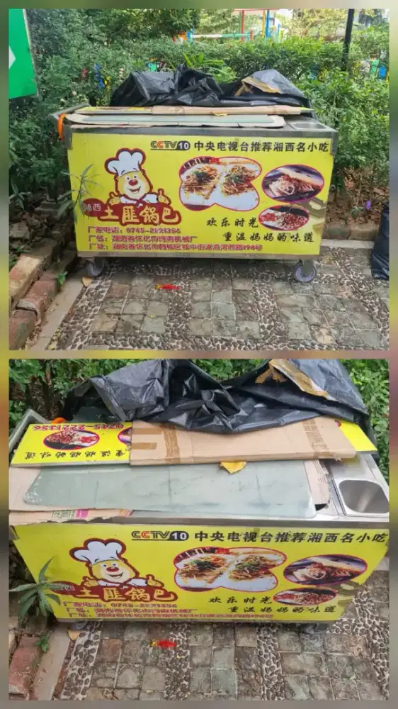 Grobak stanlis untuk jualan di stan