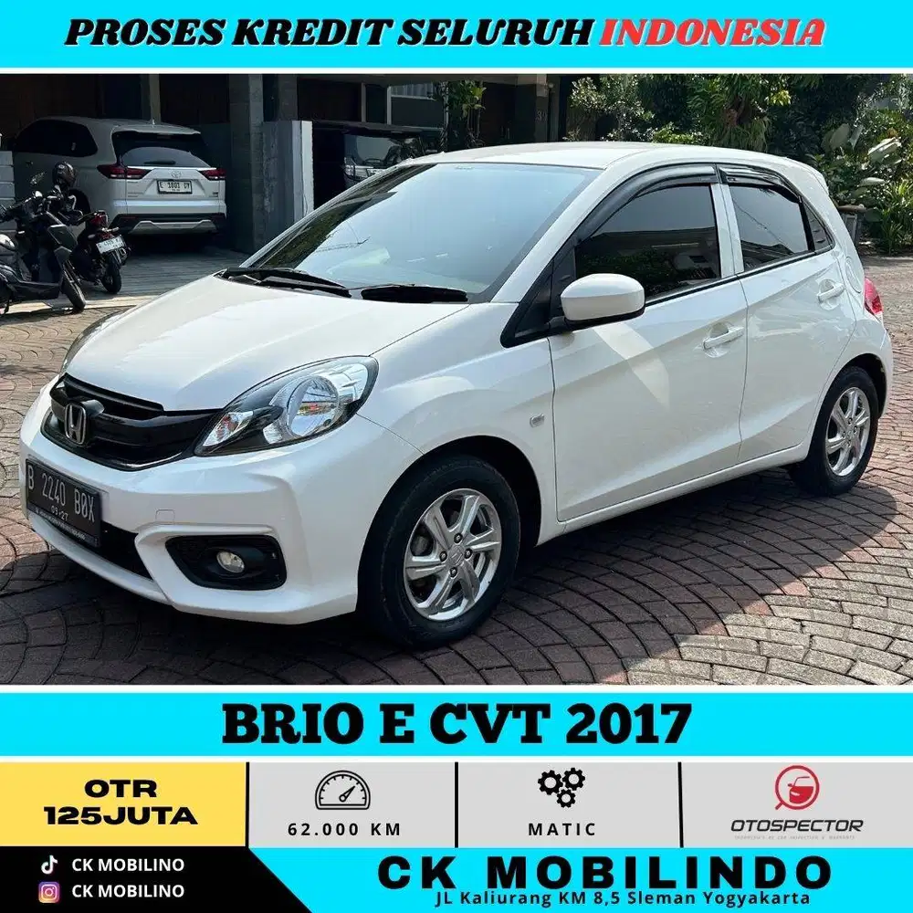 BRIO E CVT 2017 PUTIH ANGSURAN MURAH PEMAKAIAN 2018
