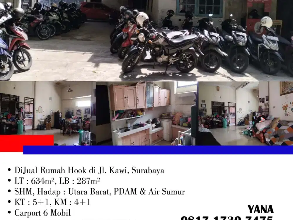 DiJual Cepat Rumah Hook di Jl. Kawi, Surabaya