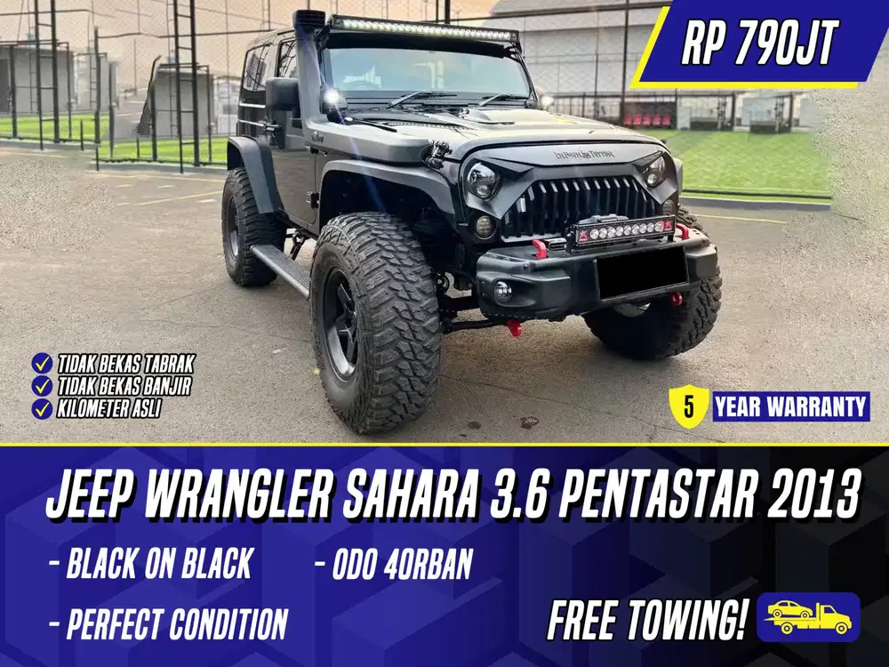 Jeep Wrangler Sahara 3.6 Pentastar 2013 NIK 2012 2 Door Black Hitam