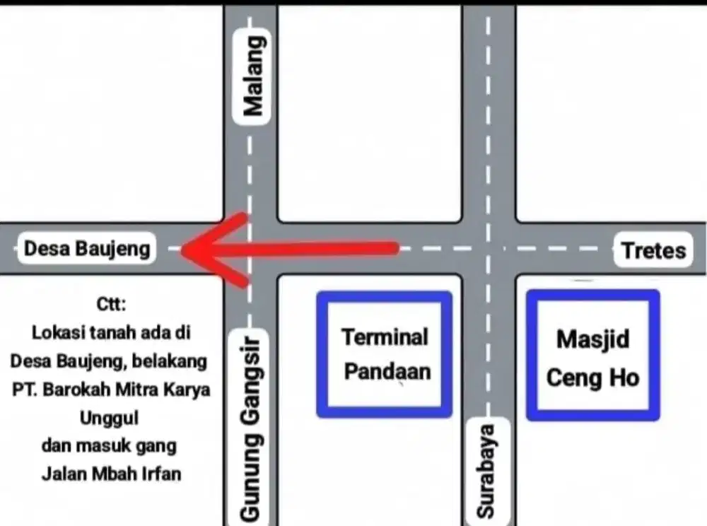 DIJUAL TANAH KERING DI DESA BAUJENG PANDAAN