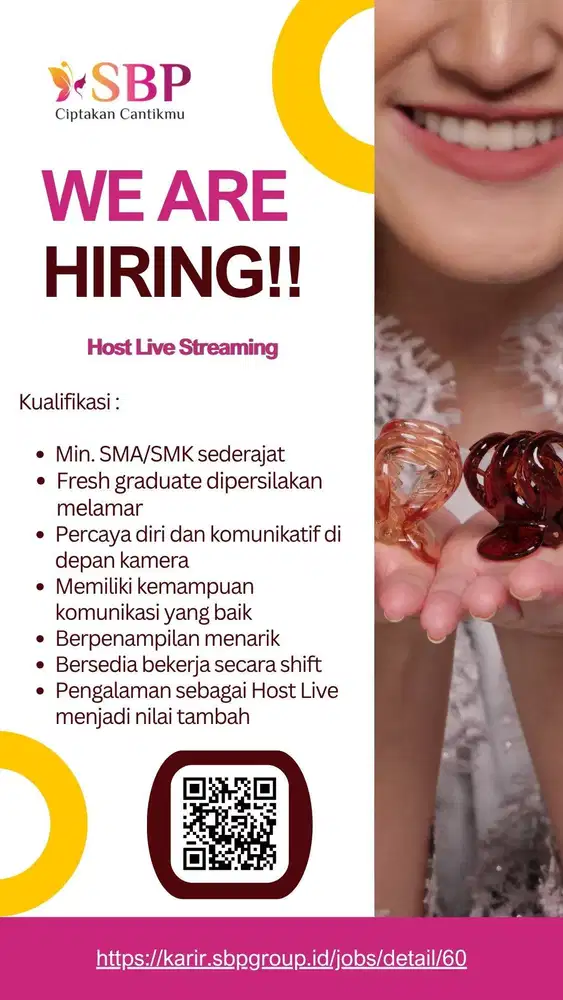 INFO LOWONGAN KERJA HOST LIVE STREAMING