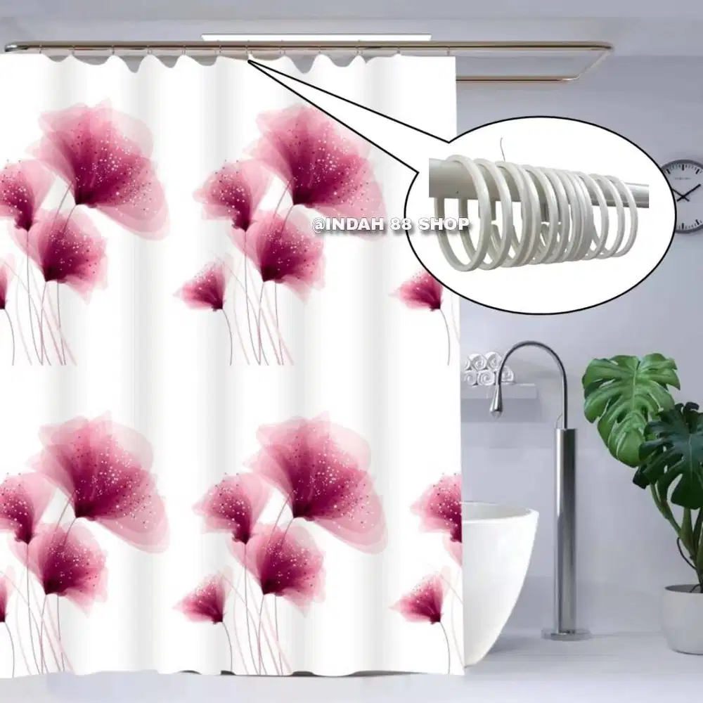 Ring Tirai Kamar Mandi Putih / Shower curtain Hook Rings