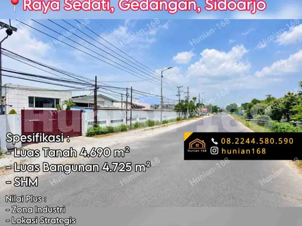 Gudang Pabrik Tanah Industri Raya Betro Sedati Waru Gedangan Buduran Sidoarjo Lingkar Timur Kota Sepanjang Kletek Krian Taman Trosobo Raya Gilang