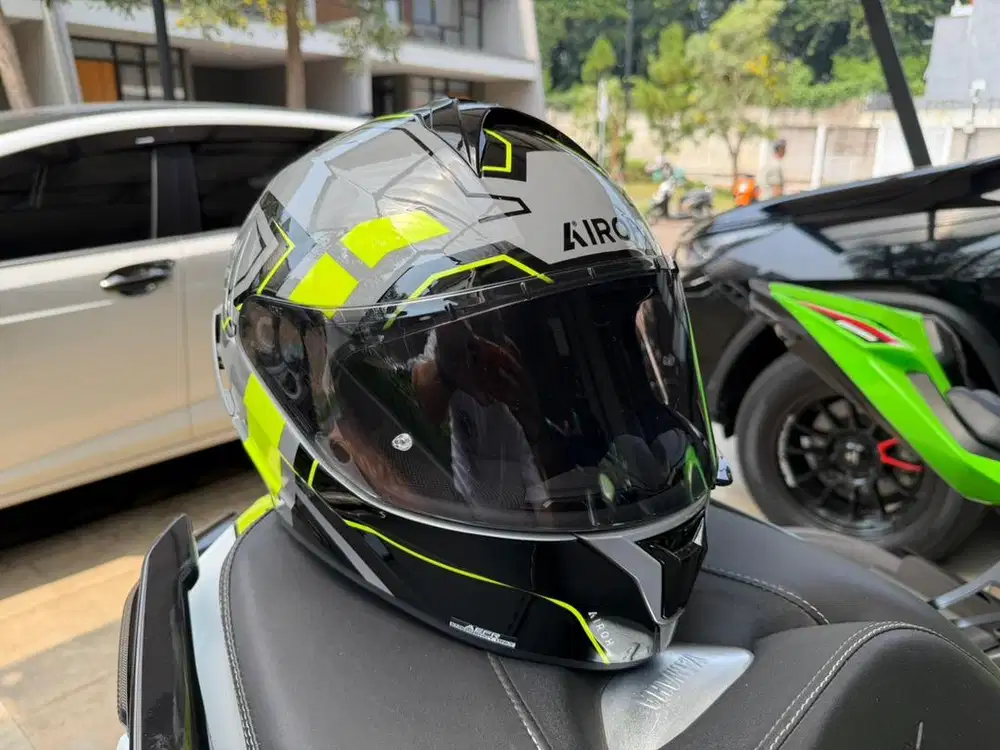 Helm Fullface AIROH Spark 2 Dart Yellow Double Visor