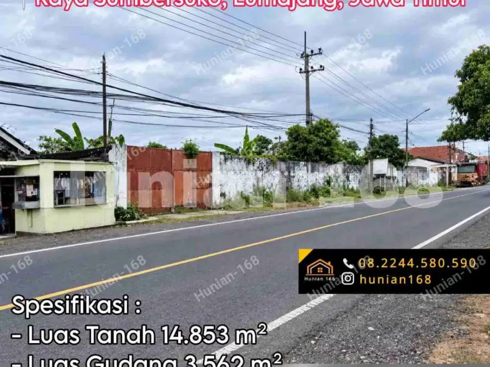 Gudang Pabrik Industri Tanah Raya Provinsi Sumbersuko Lumajang Jawa Timur Garasi Depo Propinsi Kavling Lahan Kantor Bekas Ruko Jatim Lahan