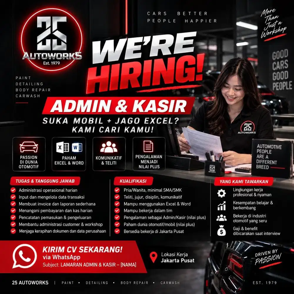 LOWONGAN KERJA – ADMIN & KASIR