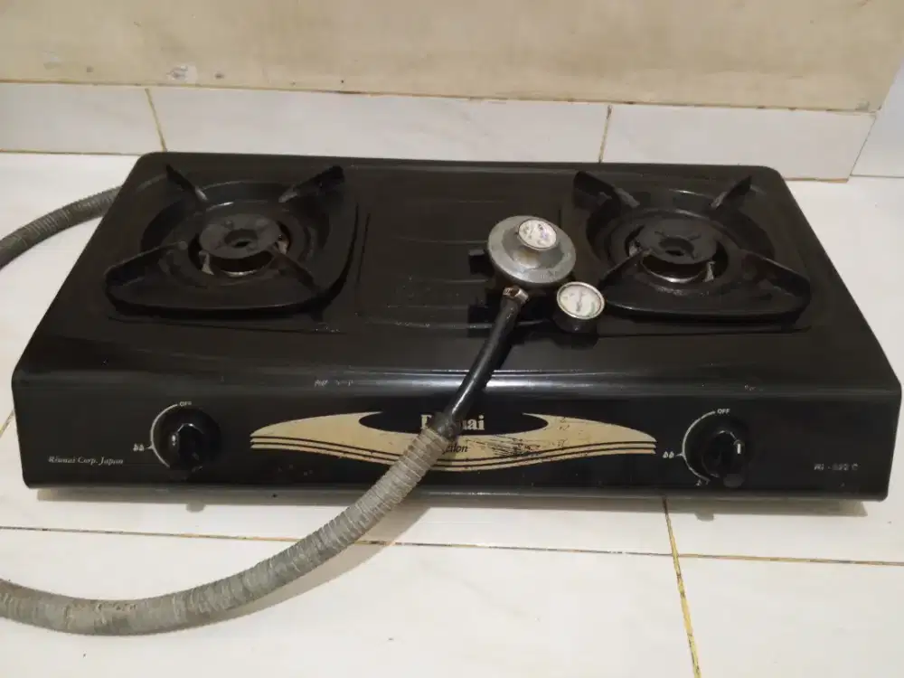 Kompor gas Rinnai 2 tungku + selang regulator
