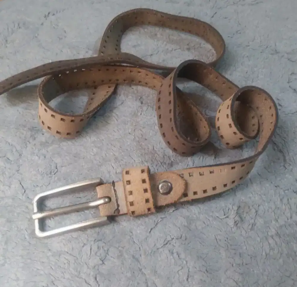 Ikat Pinggang Kulit Asli,Full Leather belt,Pnjg 107cm lebar kulit 2cm