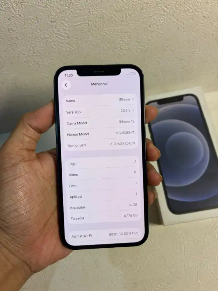 iphone 12 64gb hitam inter fs all op