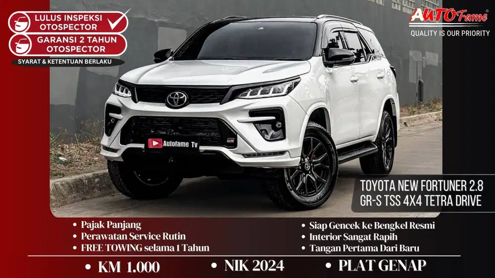 KM1RB Toyota New Fortuner 2.8 GR-S TSS 4X4 Tetra Drive AT FULLSPEC Whi