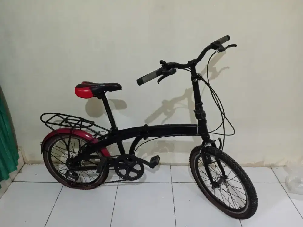 JUAL SEPEDA LIPAT 20 INCH HITAM MERAH
