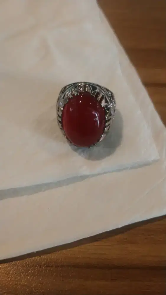 Dijual batu natural red Baron ring 8