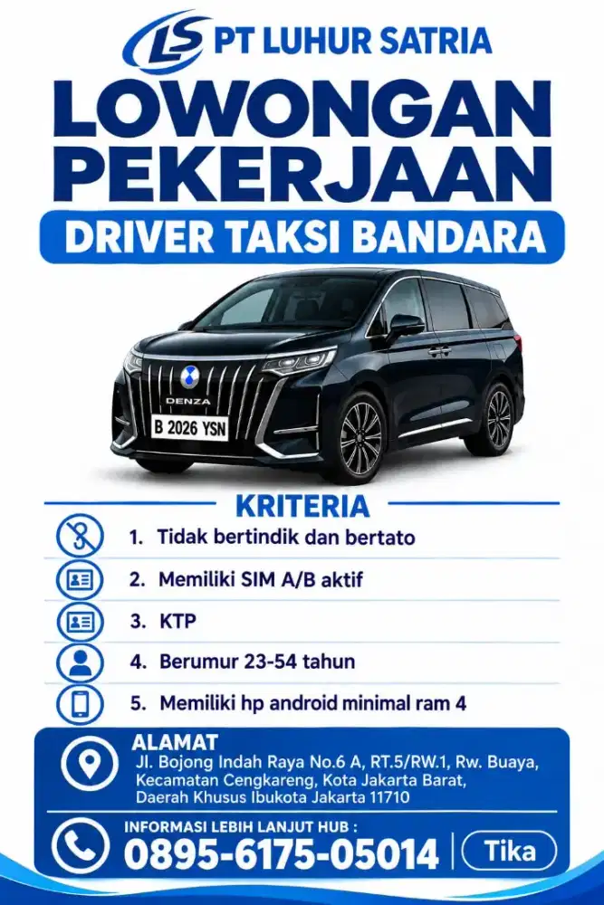 LOWONGAN DRIVER DENZA