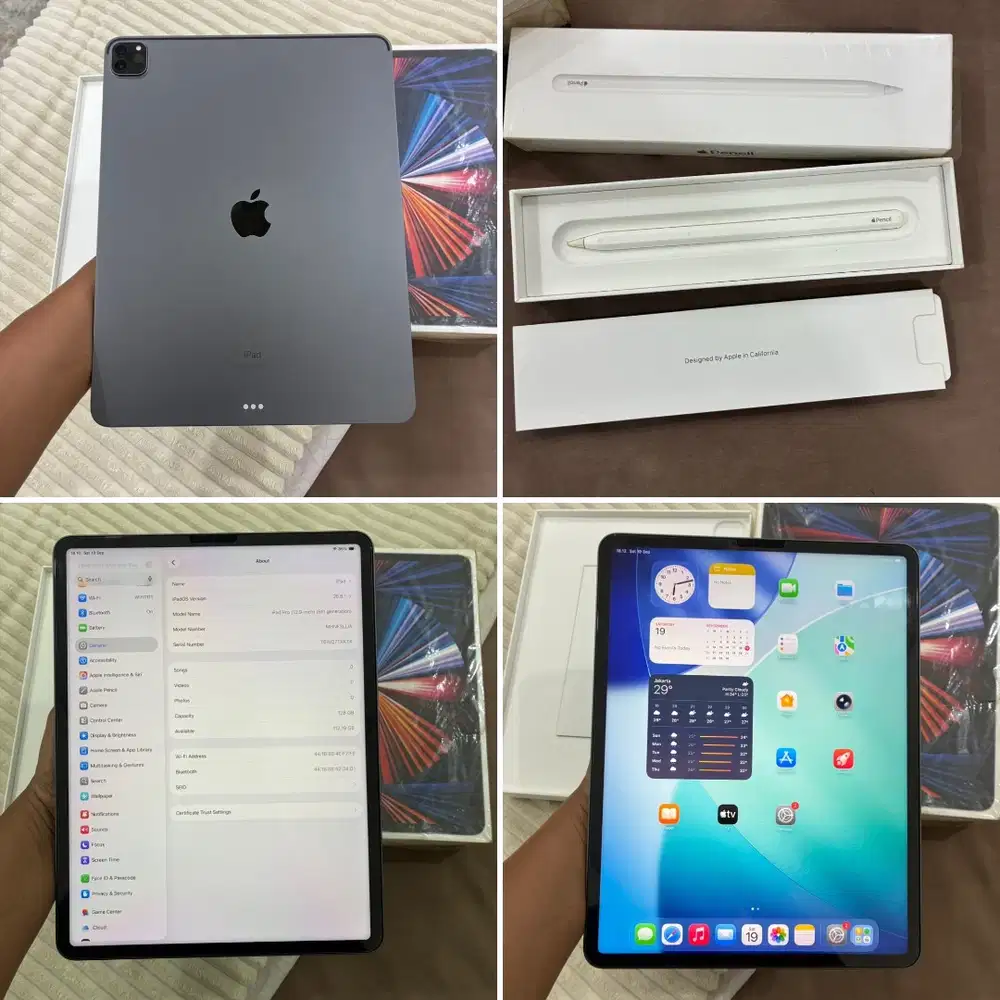 paketan apple pencil gen 2 + ipad pro 12,9 inch M1 128GB Wifi