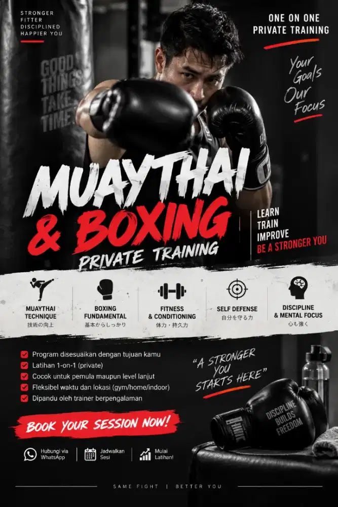 PRIVATE MUAY THAI & BOXING – LATIHAN 1-ON-1
