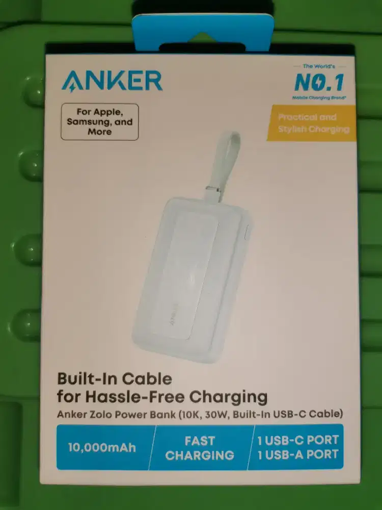 Anker Zolo Power Bank 30W 10000 mAh Type C Cable Fast Charging PD 3.0