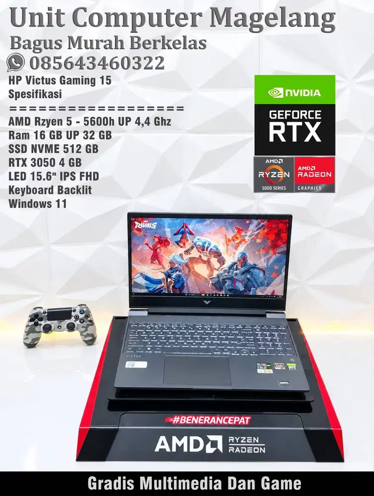 HP Victus Gaming 15  AMD Ryzen 5 II RTX 3050 II Laptop Anak Teknik