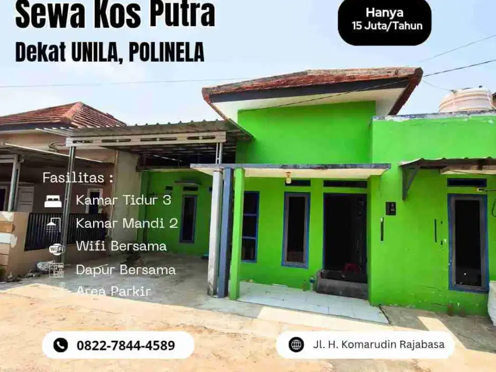 DI KONTRAKAN RUMAH KOS-KOSAN PUTRA DEKAT UNILA POLTEK POLTEKES UMITRA UBL