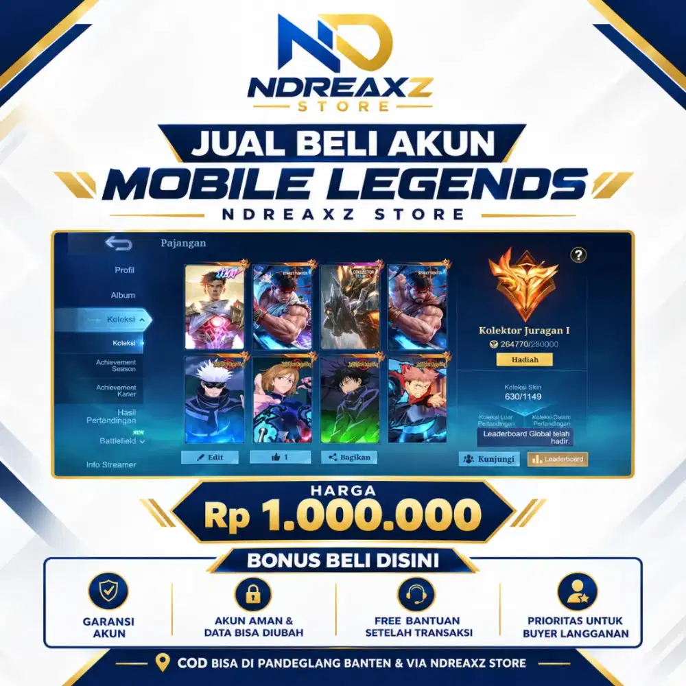 JUAL AKUN MOBILE LEGENDS NOMINAL 1JT